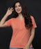 Short Sleeve Loose Casual Peach T-shirt